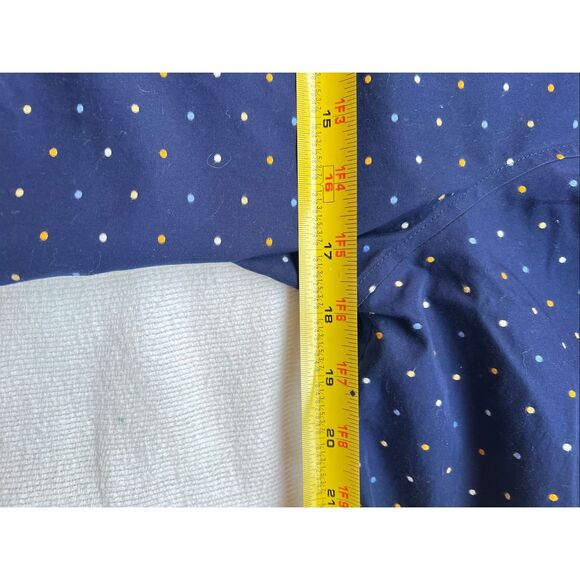 Lands End Shirt Womens Size 4 Navy Polka Dot Long Sleeve Button Up - Picture 4 of 4